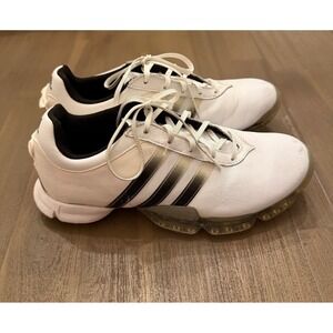 Adidas Womens Golf‎ Shoes White Black Stripes Bow Size 6 US 4.5 UK